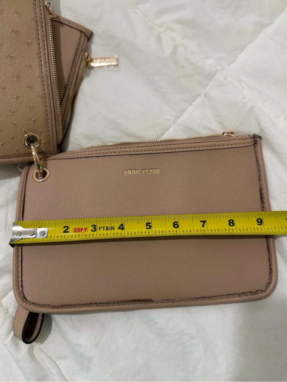Anne Klein Taupe Multi-Pouch Wristlet Clutch